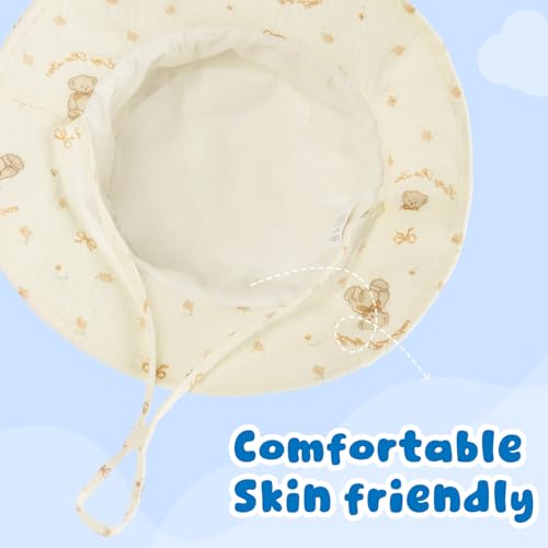 Image of Muslin Baby Sun Hat Sun Protection Baby Toddler Bucket Hats for Boys Girls