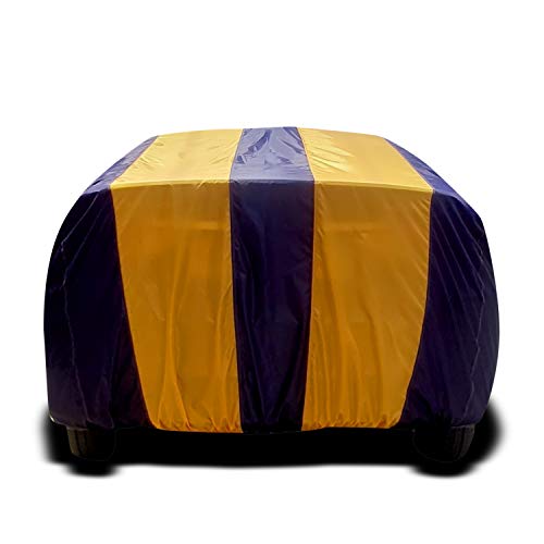 Image of Waterproof Car Cover with Ultra Surface Body Protection (Yellow Stripes) (Hyundai Creta 2020)