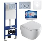 sanicomfort – sanicomfort Wand WC-Set Rivo + Vorwandelement inkl. runder B