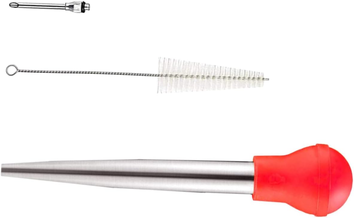 Ciieeo Turkey Flavor Injector Kit 2-Piece Meat Injector Set Food-Grade Stainless Steel Needles for Marinades Grilling for Thanksgiving Cooking