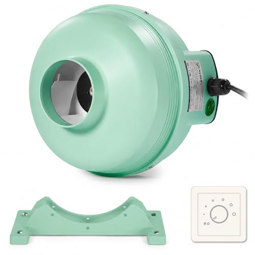 Ventilador de extracción para baños de 4 pulgadas EC para mitigación de radón – 250 CFM ultra silencioso, IP67 resistente al agua, motor electrónicamente conmutado eficiente energéticamente – sistema de extracción de radón para interior y exterior miniatura 1