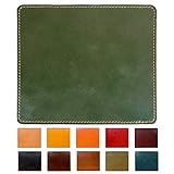 マウスパッド 本革 栃木レザー ビジネス マウスパット 日本製 ハンドメイド 滑り止め付き こだわり親父の本革 グリーン