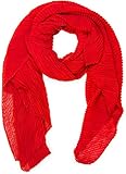 muy cómodo de llevar styleBREAKER chal monocolor crepé, tela crash y arrugada, pañuelo, mujeres 01016107, color:Rojo