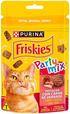Purina Friskies® Party Mix® Petiscos Para Gatos Carne 40G