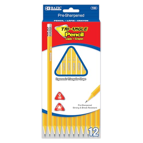 Lápices BAZIC #2 HB Triangulares Amarillos x12 miniatura 1