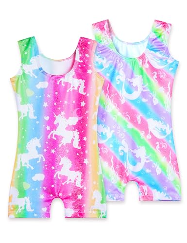 Image of 2 Pack Leotard for Girls Gymnastics Sparkly Sleeveless Unitards