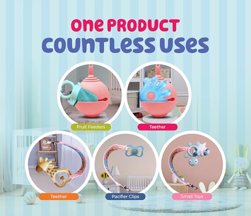 Image of 2-Pack Pacifier Clip Set for Baby Girls - Silicone Pacifier Clips + Holder Case | Keep Pacifier Clean & Within Reach | Perfect for Stroller & Diaper Bag (0-12 Months)