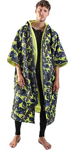 GUL Evorobe Poncho de Bata de Cambio o Toalla de Bata de Cambio para Deportes acuáticos en la Playa y Surf - Camuflaje Negro - Calor térmico cálido