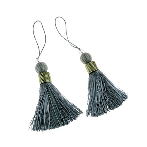 Baoblaze 2x franjas acabamento simples artesanato cortina de costura ferramenta pingente de borla de