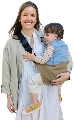 Jané Catch Baby Tragetuch Hüfte, Seitliches Tragen, Verstellbar, Ergonomisch und Rutschfest, 100% Baumwolle, 9-48 Monate, Braun