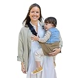 Jané Catch Marsupio Laterale tipo Fascia in 100% Cotone, per Bambini da 9 a 48 mesi, Regolabile, Ergonomico, Antiscivolo con Protezione Spalla, Beige