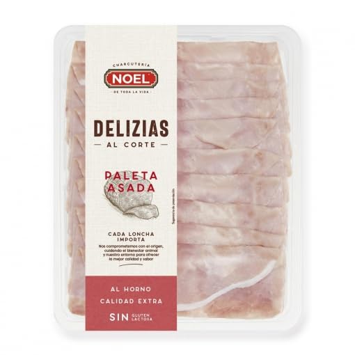 Paleta Asada al Horno en Lonchas Noel Delizias - Sin Gluten y Sin Lactosa, 4 Pack de 150g (Producto Refrigerado)