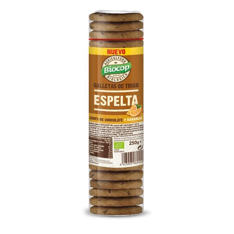 Galletas de Espelta con Chips de Chocolate y Naranja Bio Biocop 250 g