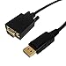 6ft DisplayPort Male to VGA Male Cable, 28AWG CL3/FT4 - Black