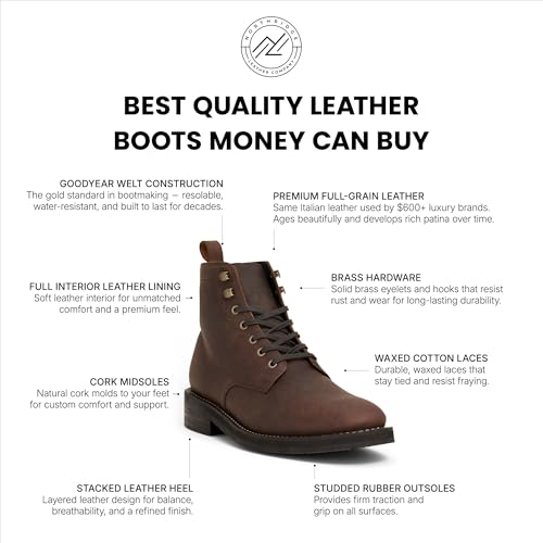 Image of Denali Men's Boot - Premium Full-Grain Leather Ankle Boot with Studded Outsole & Glove-Lined Interior