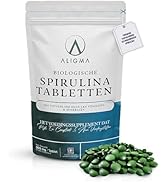 Aligma Biologische Spirulina-tabletten 1000 × 500 mg voor immuunsysteem versterker Supergroen boo...