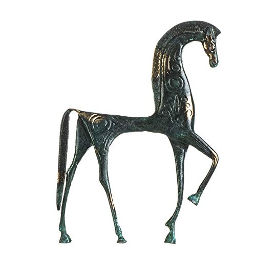 Statue de cheval ailé en bronze massif - Réplique du musée grec antique - 24,6 cm