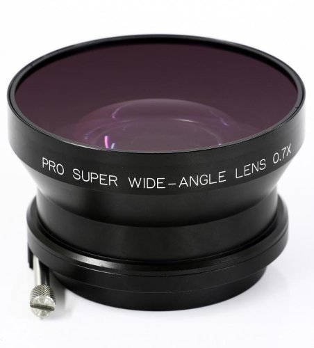 0.7X Weitwinkel Objektiv (Voll durchzoombar) Fuer Video Objektive mit 85mm Aussendurchmesser BZW. 82mm Filter Durchmesse