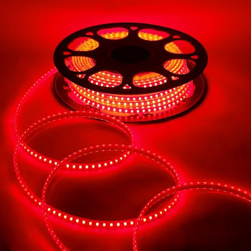 Image of Lexton Decorative 20 Meter Long 2400 LED Rope Light | Plug Sourced | Waterproof & Flexible LED Strip | Suitable for Home Decor, Outdoor Decoration, Diwali, Birthday, Christmas (Pack of 1, Red)