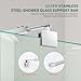 Telescopic Frameless Shower Door - 28'' to 48'' Glass Support Arm, Fits 5/16'' to 3/8'' Thick Shower Glass