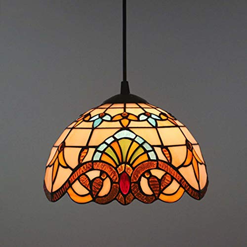 Abat-Jour en Verre d'art Contre Lumière Crue Suspension Baroque Salon Café E27