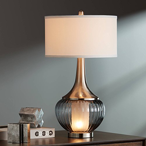 Lámpara de mesa 360 Lighting Courtney 28.5" vidrio ahumado miniatura 3