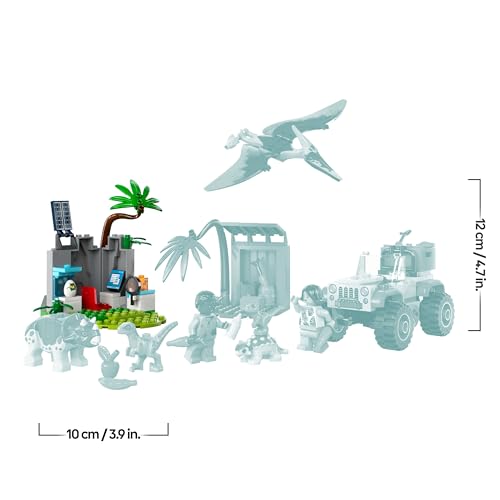 LEGO Jurassic World Le Centre de Sauvetage des Bébés Dinosaures, Jouet pour Enfants avec Figurines Triceratops, Ankylosaurus et Velociraptor, Cadeau pour Garçons et Filles Dès 4 Ans 76963