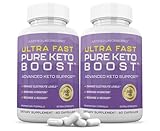 Justified Laboratories (2 Pack Ultra Fast Pure Keto Boost Pills 1275MG New & Improved Formula Contains Apple Cider Vinegar Extra Virgin Olive Oil Powder Green Tea Leaf 120 Capsules