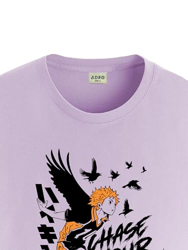 Image of ADRO Men's Cotton Comfort Fit Anime T Shirt - Premium Printed Haikyuu Tshirt - Perfect for Haikyuu Fans Print and Comfortable Fit T-Shirt