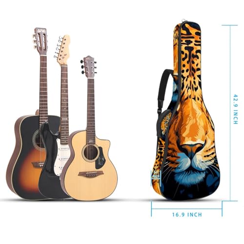 JRHEJTFZ Housse pour guitare acoustique de 1,9 cm d’épaisseur, imperméable, durable et élégant, motif léopard rugissant, Multicolore., 42.9×16.9×4.7 in, Motif imprimé tendance - Les Beatles, Paul McCartney, John Lennon, RIngo Starr, George Harrison JRHEJTFZ Housse pour guitare acoustique de 1,9 cm d'épaisseur, imperméable, durable et élégant, motif léopard rugissant, Multicolore., 42.9x16.9x4.7 in, Motif imprimé tendance – Image 6