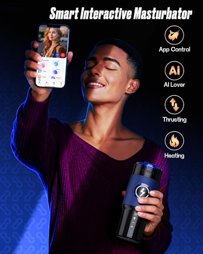 Image of EINSEO Male Masturbator Sex Toys for Men with 3 Replaceable Signature Sleeves, AI & APP Control Pocket Pussy, 5-Speed Thrusting Male Stroker, 360 Real Warm Heating & Brushless Motor Fetish Jewelry