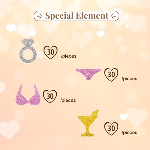 Image of 120pcs Bikinis and Martinis Bachelorette Confetti, Martini Table Confetti, Silver&Pink Glitter Beach Bach Table Scatter, Summer Tropical Themed Bridal Shower Party Supplies
