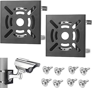 AlfaView 2PCS Universal Vertical Pole Mount Adapter Bracket for CCTV Security Camera PTZ Dome Vertical Pole Wall Mounting Bracket with Stainless Steel Loops and Mounting Screws