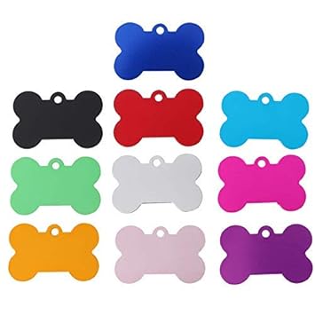 PSK PET MART Bone Shaped Name Colour Full Tags 1 pcs