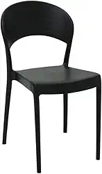 Cadeira Tramontina Sissi encosto fechado Summa em Polipropileno e Fibra de Vidro Preto ECO