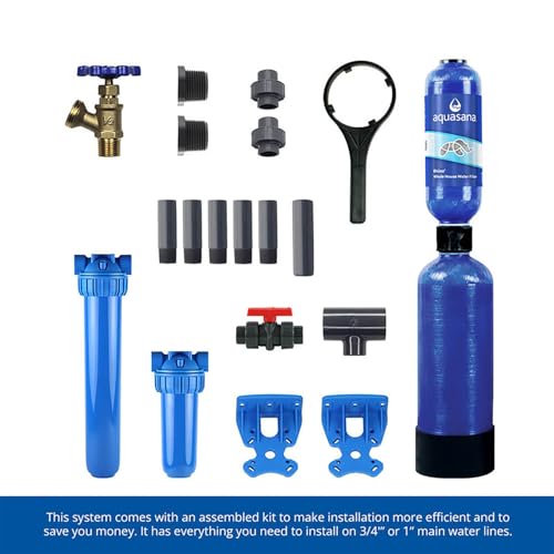 Image of Aquasana Whole House Water Filter System | 1,000,000 Gallons | Carbon & KDF Media | Reduces 97% Chlorine & Sediment | Includes Pre- and Post-Filters | Rhino WH-1000