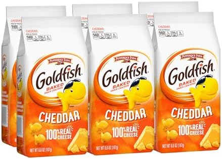 Goldfish Cheddar Crackers, Snack Crackers, 6.6 oz. bag, 6 CT box
