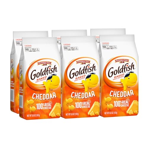 Image of Goldfish Cheddar Crackers, Snack Crackers, 6.6 oz. bag, 6 CT box