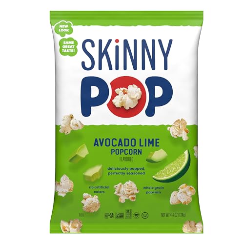 Image of SkinnyPop Popcorn, Avocado Lime, Whole Grain Snack, Dairy-Free Snack, 4.4oz Bag