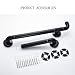 L-Shaped Shower Grab Bars,Stainless Steel 30-70cm Safety Handrail Support Rod,Toilet Handle,Suitable for Elderly Disabled and Pregnant Women (Color : Black, Size : 40cm)