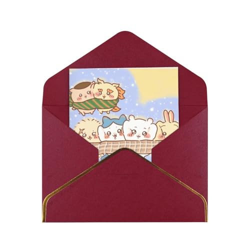 メッセージカード ちいかわ グリーティングカード かわいい 挨拶状 年賀状 感謝カード 金箔押し 封筒付き 多機能 レター用品 お誕生日 結婚式 記念日 職場 バレンタイン 人気 贈り物 プレゼント