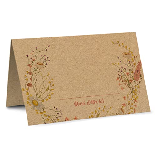 Partycards Marque Place Mariage, Décoration Mariage et Baptême, 50 Pièces A7, Idéal pour Deco Mariage et Marque Place, pour un Mariage Élégant et Raffiné