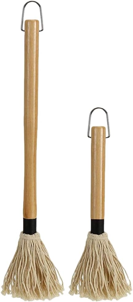 Amosfun 18.3 Inch Bbq Basting Mop 2-Pack Grill Sauce Brushes with Long Handle for Grilling Roasting and Outdoor Cooking