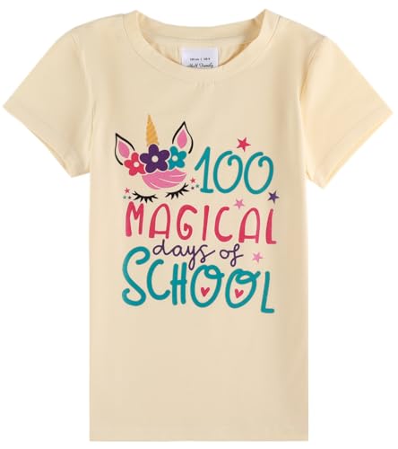 Image of 100 Days of School Shirt Girls and Kids Unicorn Heart Shirt