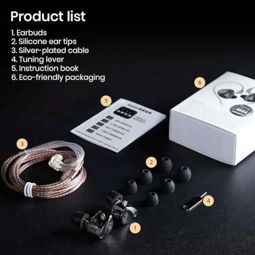 Image of Concept Kart Kz Castor Iem With Mic Wired In Ear Monitors Earphone,10Mm Dual Magnetic + 8Mm Dynamic Driver In-Ear Earphone,Harman Target Version,4-Tuning Swtich,0.78Mm 2Pin,3.5Mm Detachable Cable.