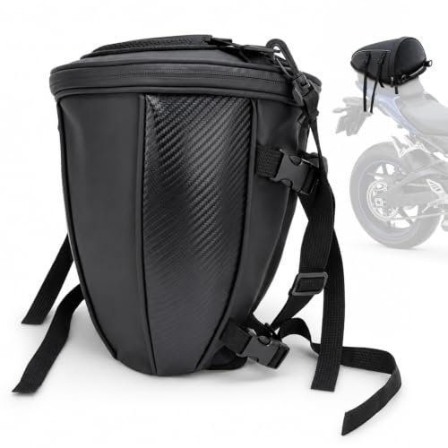 HZOUHONG Hecktasche Motorrad Wasserdicht Klein 10L Sozius Tasche, Schwarz