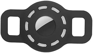 حامل جهاز اير تاج لطوق الحيوانات الأليفة، غطاء جهاز تحديد المواقع GPS للكلاب، طوق سيليكون مضاد للضياع مقاوم للماء وخفيف الوزن، ملحقات جهاز تتبع الحيوانات الأليفة (أسود، سمول S)