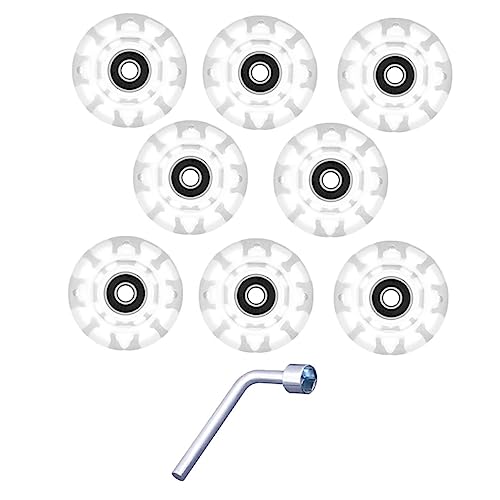 Parliky Skate Wheels for Roller Skates Double-row Light-up Outdoor Wheels Skating Supply for Ages
