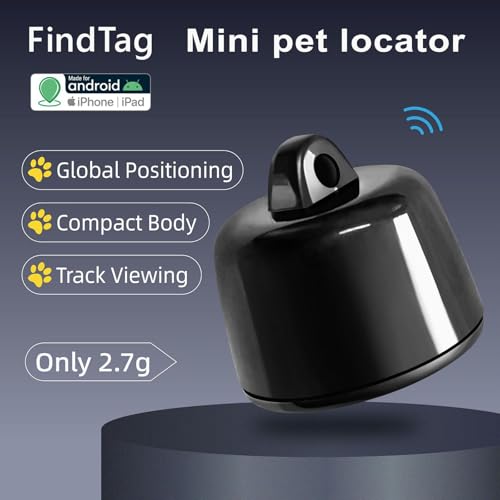 Vibbang Mini-Haustierortungsgerät für Katzen Hund, Kompatibel mit iOS & Android, Weltweite Standortverfolgung, Gepäckortung, Ortungsgerät für Haustiere Cat