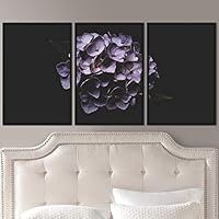 3 Piece Framed Canvas Wall Art Purple Blossom Canvas Prints Home Artwork Decoration for Living Room,Bedroom - 16